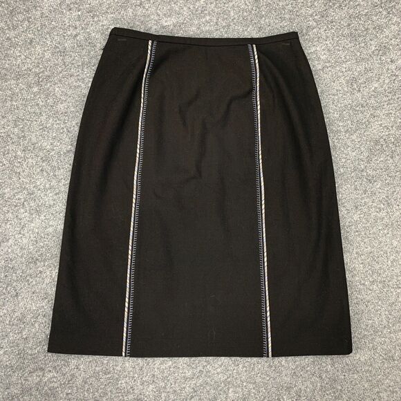 Ann Taylor LOFT Skirt Womens 0 A Line Side Zip Knee Length Lined Contrast Stitch - Picture 7 of 11